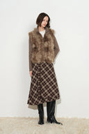 Gianna Knit Panel Faux Fox Fur Jacket