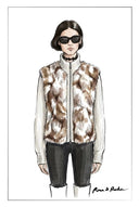 Gianna Knit Panel Faux Fox Fur Jacket