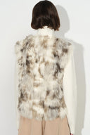 Gianna Knit Panel Jacket in Faux Fox Fur