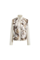 Gianna Knit Panel Jacket in Faux Fox Fur