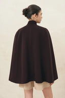 Gisela Cape Style Cropped Coat in Wool Cashmere
