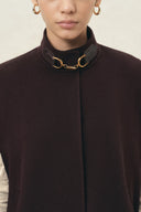 Gisela Cape Style Cropped Coat in Wool Cashmere