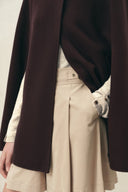 Gisela Cape Style Cropped Coat in Wool Cashmere