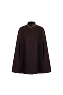 Gisela Cape Style Cropped Coat in Wool Cashmere