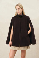 Gisela Cape Style Cropped Coat in Wool Cashmere