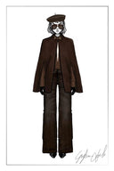 Gisela Cape Style Cropped Coat in Wool Cashmere
