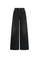 Glaire Wide-Leg-Jeans aus Baumwolldenim mit geschwungenem Passe