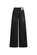 Glaire Wide-Leg-Jeans aus Baumwolldenim mit geschwungenem Passe