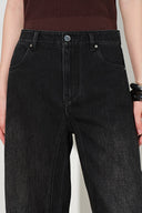 Glaire Wide-Leg-Jeans aus Baumwolldenim mit geschwungenem Passe