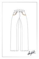 Glaire Wide-Leg-Jeans aus Baumwolldenim mit geschwungenem Passe