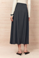 Gloria Pleated High Waist Skirt in Wool Blend