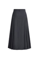 Gloria Pleated High Waist Skirt in Wool Blend
