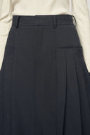 Gloria Pleated High Waist Skirt in Wool Blend