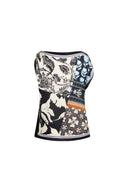 Gracie Scarf Panel Tie Shoulder Sleeveless Top in Viscose