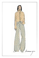 Hadrian Studded Wide Leg Jeans in Cotton Denim