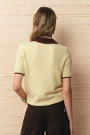 Hani Hand Crochet Polo Knit Top
