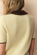 Hani Hand Crochet Polo Knit Top
