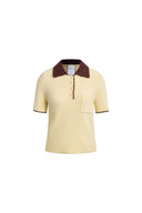 Hani Hand Crochet Polo Knit Top