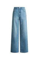 Harper Bow verzierte Jeans aus Baumwoll-Denim