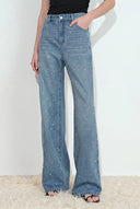 Harper Bow verzierte Jeans aus Baumwoll-Denim