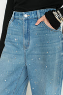 Harper Bow verzierte Jeans aus Baumwoll-Denim