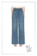 Harper Bow verzierte Jeans aus Baumwoll-Denim