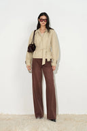 Harreit Vintage-Jeans mit Schlitzsaum und geradem Bein aus Baumwolldenim