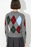 Cardigan corto aderente Hart Argyle in misto lana