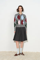 Cardigan corto aderente Hart Argyle in misto lana