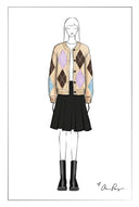 Cardigan corto aderente Hart Argyle in misto lana