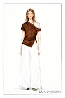 Hazel Asymmetric Ruched One Shoulder Side Slit Fitted Top in Triacetate Blend