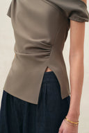 Hazel Ruched One Shoulder Top
