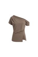 Hazel Ruched One Shoulder Top