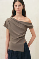 Hazel Ruched One Shoulder Top
