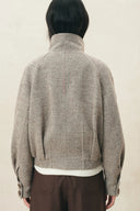 Hazel cropped Harrington-jas met textuur van een wolmix
