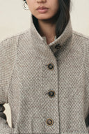 Hazel cropped Harrington-jas met textuur van een wolmix