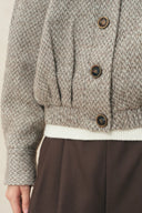 Hazel cropped Harrington-jas met textuur van een wolmix