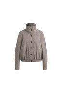 Hazel cropped Harrington-jas met textuur van een wolmix