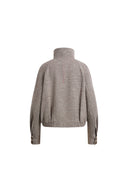 Hazel cropped Harrington-jas met textuur van een wolmix
