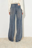 Hazel Vintage Deconstructed Barrel Leg Jeans in Cotton Denim