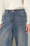 Hazel Vintage Deconstructed Barrel Leg Jeans in Cotton Denim