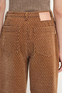 Hilda Geometric Texture Baggy Jeans in Faded Jacquard Denim
