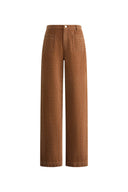 Hilda Geometric Texture Baggy Jeans in Faded Jacquard Denim