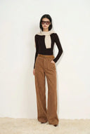 Hilda Geometric Texture Baggy Jeans in Faded Jacquard Denim