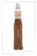 Hilda Geometric Texture Baggy Jeans in Faded Jacquard Denim