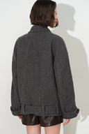 Hildegard Belted Cropped Coat in Wool Blend