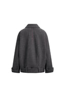 Hildegard Belted Cropped Coat in Wool Blend