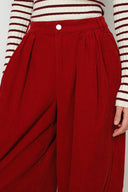 Honora Pleated Wide Leg Pants in Cotton Corduroy