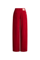 Honora Pleated Wide Leg Pants in Cotton Corduroy