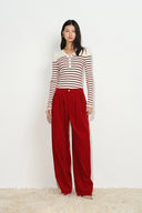 Honora Pleated Wide Leg Pants in Cotton Corduroy